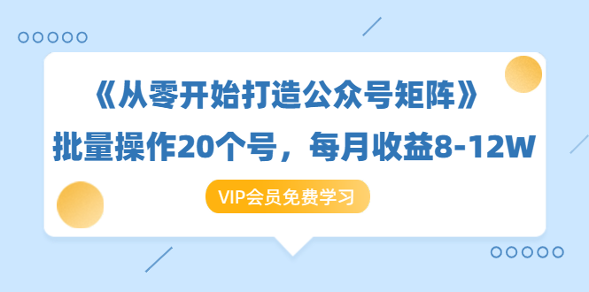 （1419期）《从零开始打造公众号矩阵》批量操作20个号，每月收益大概8-12W（44节课）-副业库