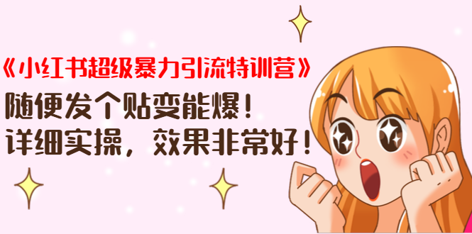 （1422期）《小红书超级暴力引流特训营》随便发个贴变能爆，详细实操，效果非常好！-副业网