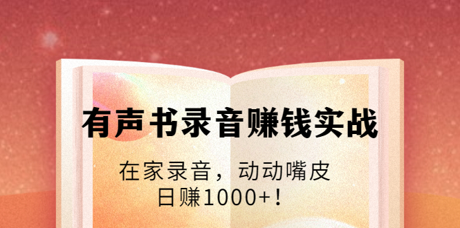 （1723期）有声书录音赚钱实战：在家录音，动动嘴皮，日赚1000+！-副业网