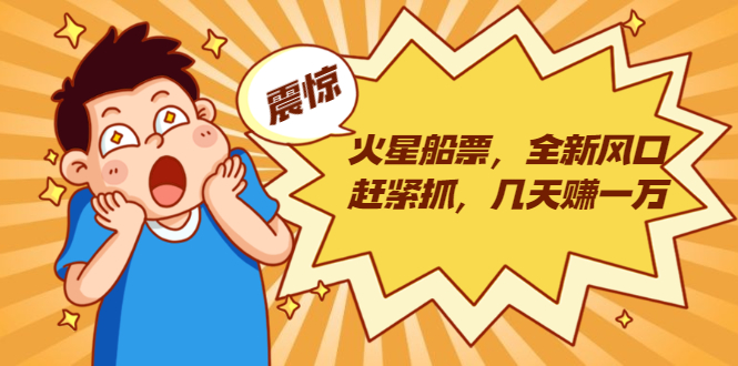 （1856期）火星船票，全新风口赶紧抓，几天赚一万+摆地摊卖尾货月入一万（5个项目）-副业库