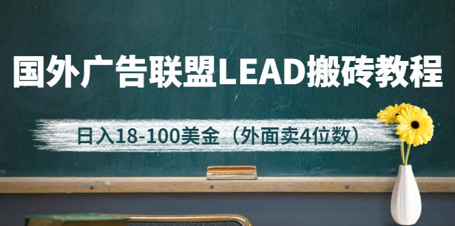 （2616期）外面卖4位数的国外广告联盟LEAD搬砖教程，日入18-100美金（教程+软件）-副业库