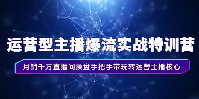 （2540期）运营型主播爆流实战特训营，月销千万直播间操盘手把手带玩转运营主播核心-副业库