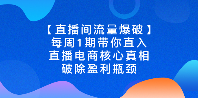 （2542期）【直播间流量爆破】每周1期带你直入直播电商核心真相，破除盈利瓶颈-副业库