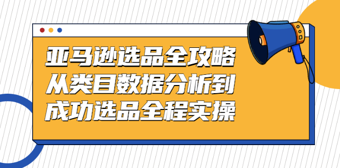 （2441期）亚马逊选品全攻略：从类目数据分析到成功选品全程实操-副业网