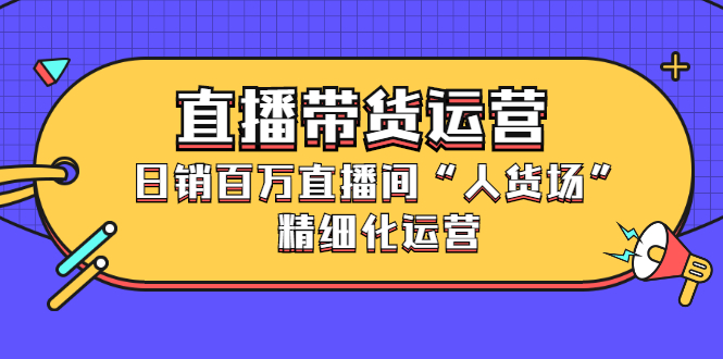 （2396期）直播带货运营，日销百万直播间“人货场”精细化运营-副业库