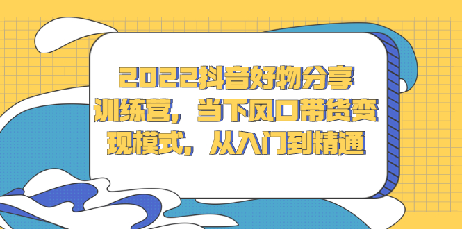 （2340期）2022抖音好物分享训练营，当下风口带货变现模式，从入门到精通-副业网
