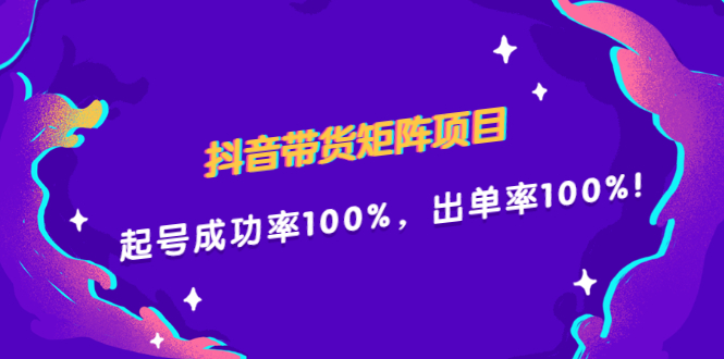 （2249期）抖音带货矩阵项目，起号成功率100%，出单率100%！-副业网