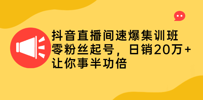 （2187期）抖音直播间速爆集训班，零粉丝起号，日销20万+让你事半功倍-副业网