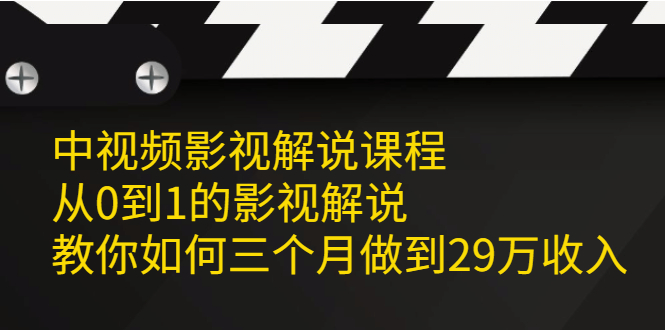 （2081期）中视频影视解说课程，从0到1的影视解说，教你如何三个月做到29万收入-副业库