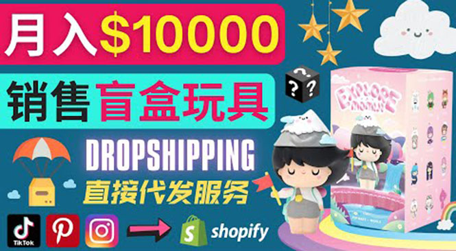 （3544期）Dropshipping+ Shopify推广玩具盲盒赚钱：每单利润率30%, 月赚1万美元以上-副业网