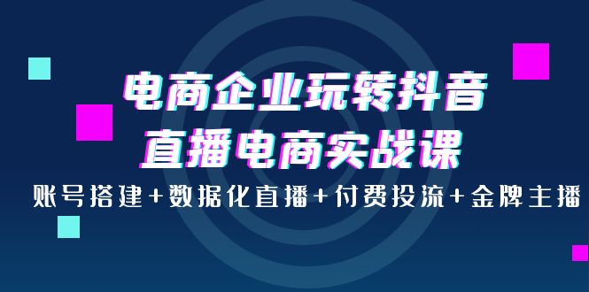 （3784期）电商企业玩转抖音直播电商实战课：账号搭建+数据化直播+付费投流+金牌主播-副业网