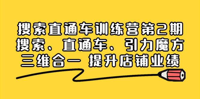 （3856期）搜索直通车训练营第2期：搜索、直通车、引力魔方三维合一 提升店铺业绩！-副业网
