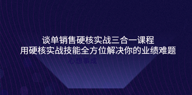 （3943期）谈单销售硬核实战三合一课程，用硬核实战技能全方位解决你的业绩难题-副业库