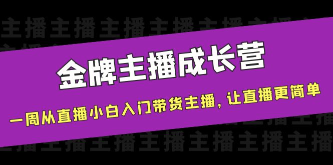 （3953期）金牌主播成长营，一周从直播小白入门带货主播，让直播更简单-副业库