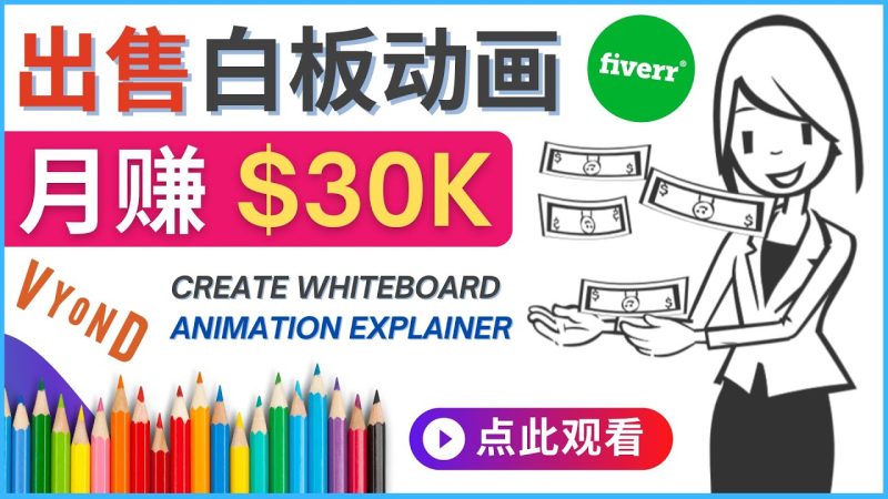 （4302期）如何用最简单制作白板动画（WhiteBoard Animation）月赚3万美元-副业库