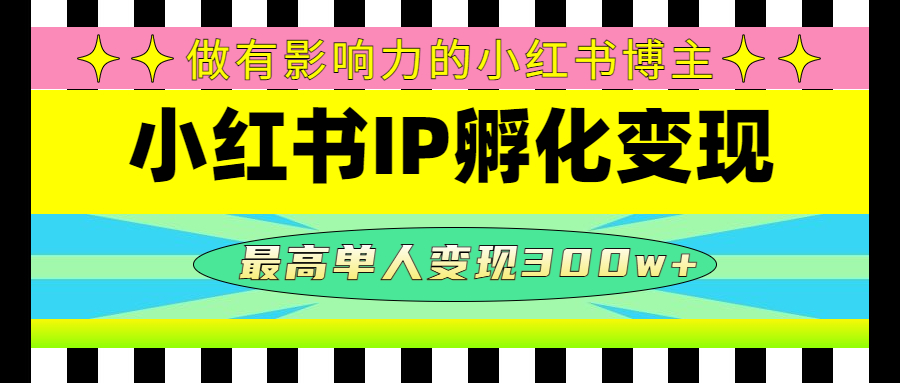 （4612期）某收费培训-小红书IP孵化变现：做有影响力的小红书博主，最高单人变现300w+-副业网