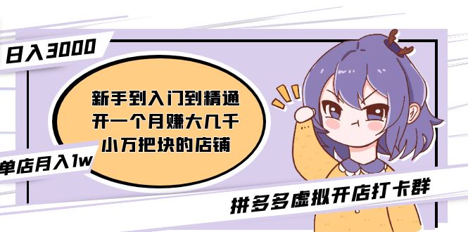 （5023期）拼多多虚拟开店打卡群：入门到精通（昨日群里有小伙伴日入3000+）2月26更新-副业网