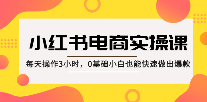 （5190期）小红书·电商实操课：每天操作3小时，0基础小白也能快速做出爆款！-副业网
