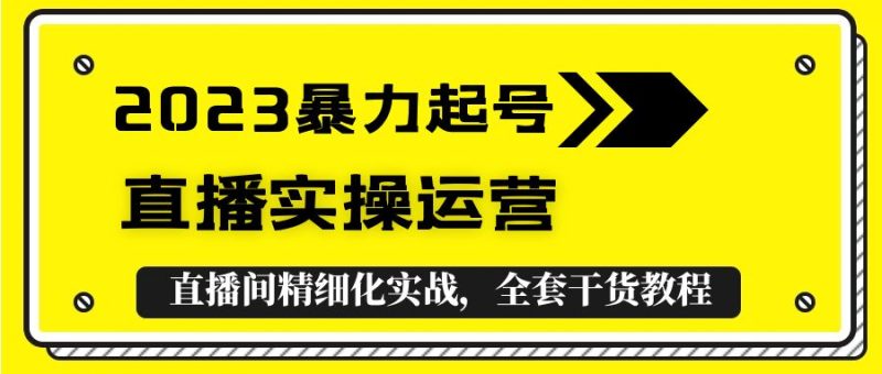 （5475期）2023暴力起号+直播实操运营，全套直播间精细化实战，全套干货教程！-副业库