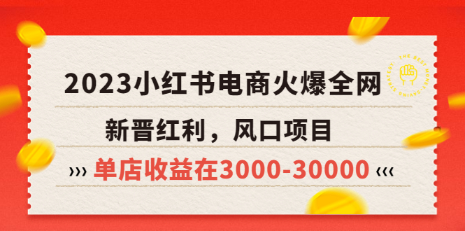 （5840期）2023小红书电商火爆全网，新晋红利，风口项目，单店收益在3000-30000！-副业库
