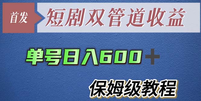 （5850期）单号日入600+最新短剧双管道收益【详细教程】-副业网