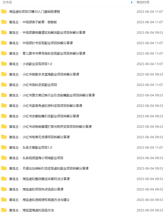 图片[2]-（6056期）黄岛主副业多套热门项目合集：日入几十到几百不等（完整教程+资料+素材）-副业网