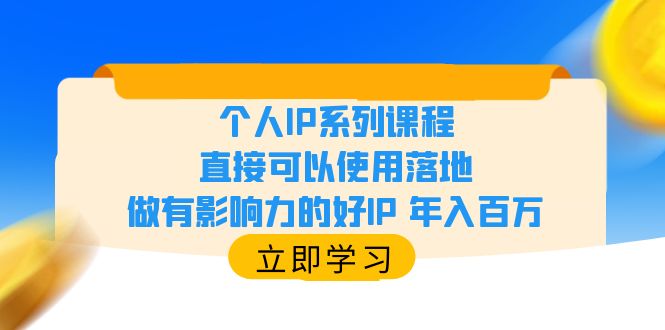 （6112期）个人IP系列课程，直接可以使用落地，做有影响力的好IP 年入百万-副业网