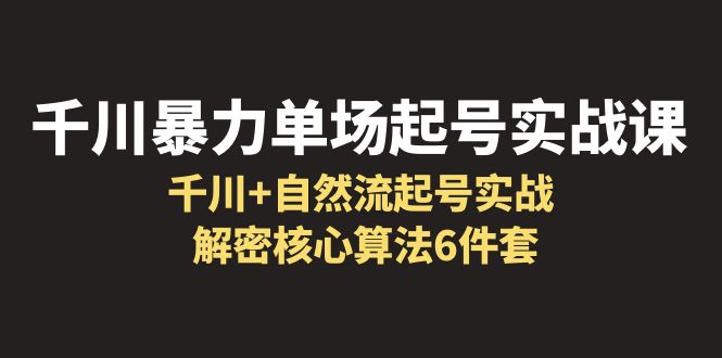 （6317期）千川暴力单场·起号实战课：千川+自然流起号实战， 解密核心算法6件套-副业网