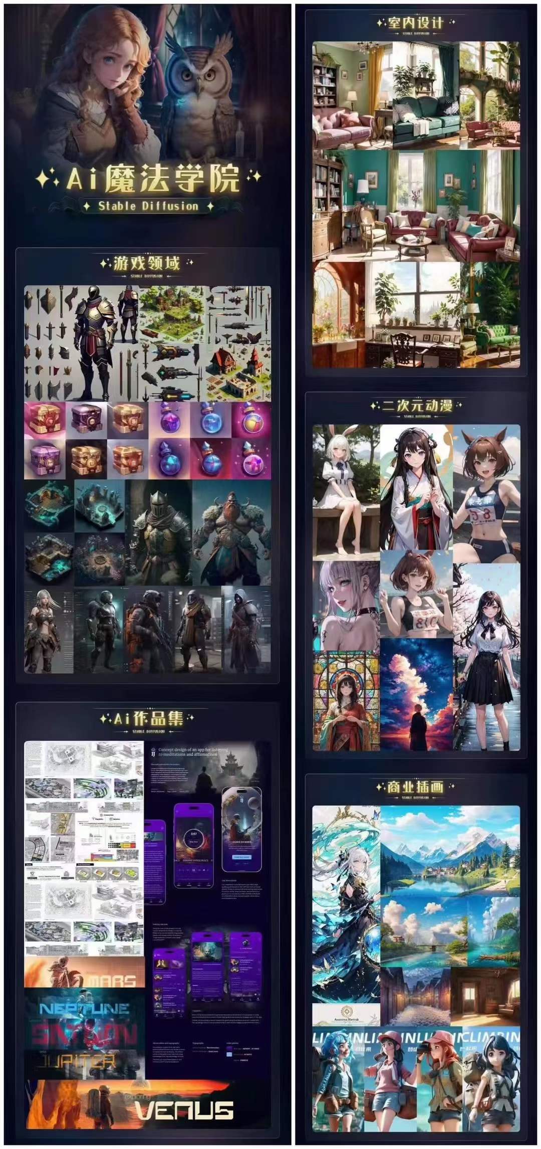 图片[2]-（6339期）Ai魔法绘画 Stable Diffusion专业课 高效辅助Ui/运营作品集 0到精通系统课-副业网