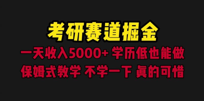 （6498期）考研赛道掘金，一天5000+学历低也能做，保姆式教学，不学一下，真的可惜-副业网