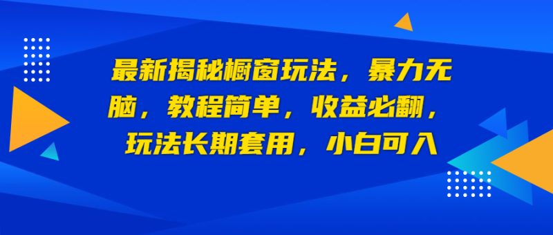 （6649期）最新揭秘橱窗玩法，暴力无脑，收益必翻，玩法长期套用，小白可入-副业网