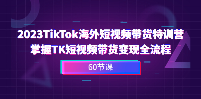 （6890期）2023-TikTok海外短视频带货特训营，掌握TK短视频带货变现全流程（60节课）-副业网
