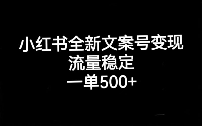 （7337期）小红书全新文案号变现，流量稳定，一单收入500+-副业网