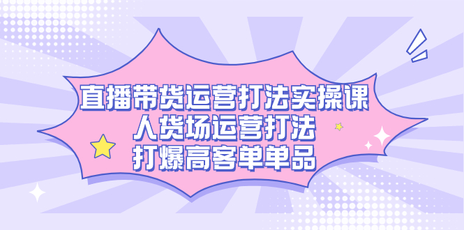 （7436期）直播带货运营打法实操课，人货场运营打法，打爆高客单单品-副业网