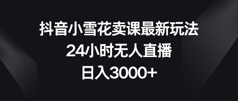 （8322期）抖音小雪花卖课最新玩法，24小时无人直播，日入3000+-副业网
