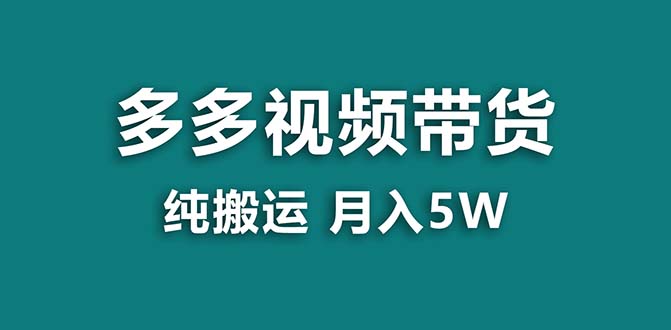 （8491期）【蓝海项目】拼多多视频带货 纯搬运一个月搞了5w佣金，小白也能操作 送工具-副业网