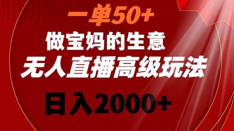 （8603期）一单50+做宝妈的生意 无人直播高级玩法 日入2000+-副业网