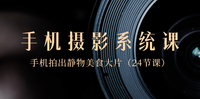 （8671期）0基础-手机摄影系统课，手机拍出静物美食大片（24节课）-副业网