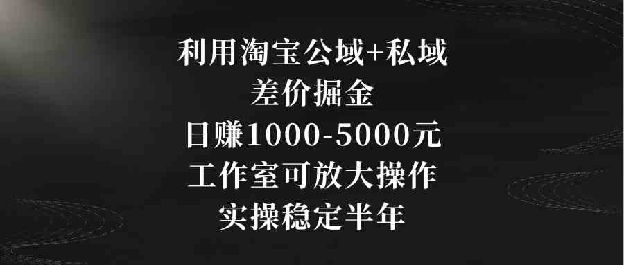 （8952期）利用淘宝公域+私域差价掘金，日赚1000-5000元，工作室可放大操作，实操…-副业网
