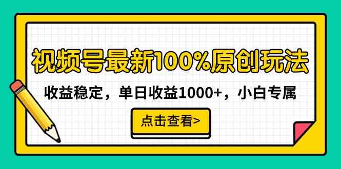 （9070期）视频号最新100%原创玩法，收益稳定，单日收益1000+，小白专属-副业网