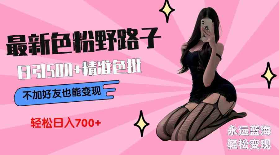（9119期）最新色粉变现野路子，日引500+老色批 可不加好友直接变现 小白轻松日入700+-副业网