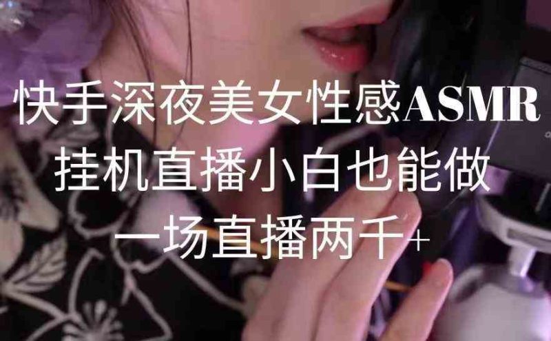 （9243期）快手深夜美女性感ASMR挂机直播，小白也能做，一场直播两千+-副业网