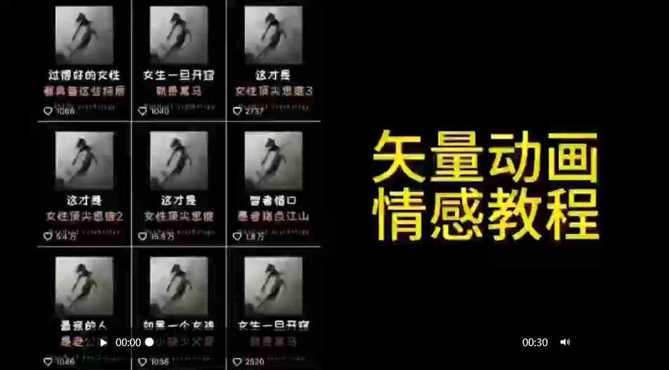 （9334期）矢量动画情感教程：高点赞涨粉，适合情感、思维、创业教育等赛道-副业网