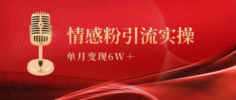 （9473期）单月变现6w+，情感粉引流变现实操课-副业网