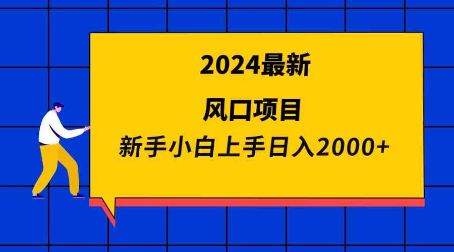 （9483期）2024最新风口项目 新手小白日入2000+-副业网