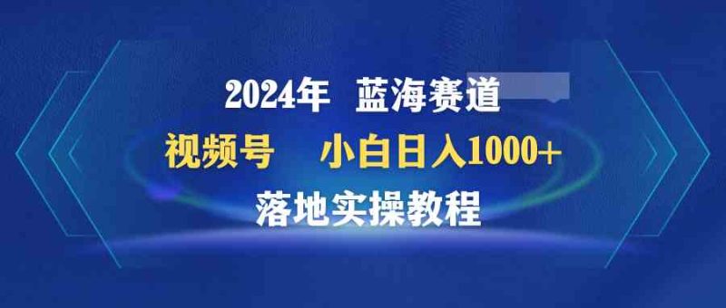 （9515期）2024年蓝海赛道 视频号  小白日入1000+ 落地实操教程-副业库