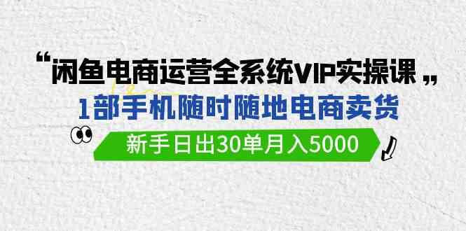 （9547期）闲鱼电商运营全系统VIP实战课，1部手机随时随地卖货，新手日出30单月入5000-副业网