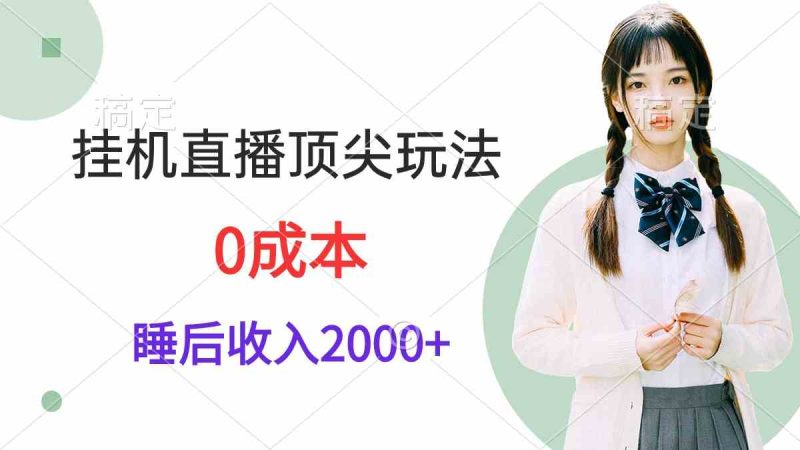 （9715期）挂机直播顶尖玩法，睡后日收入2000+、0成本，视频教学-副业网