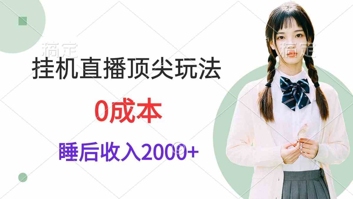 （9715期）挂机直播顶尖玩法，睡后日收入2000+、0成本，视频教学-副业网