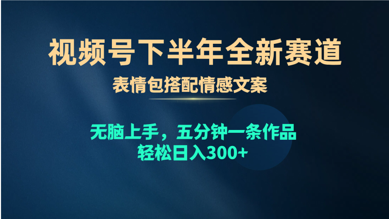（10267期）视频号下半年全新赛道，表情包搭配情感文案 无脑上手，五分钟一条作品…-副业库
